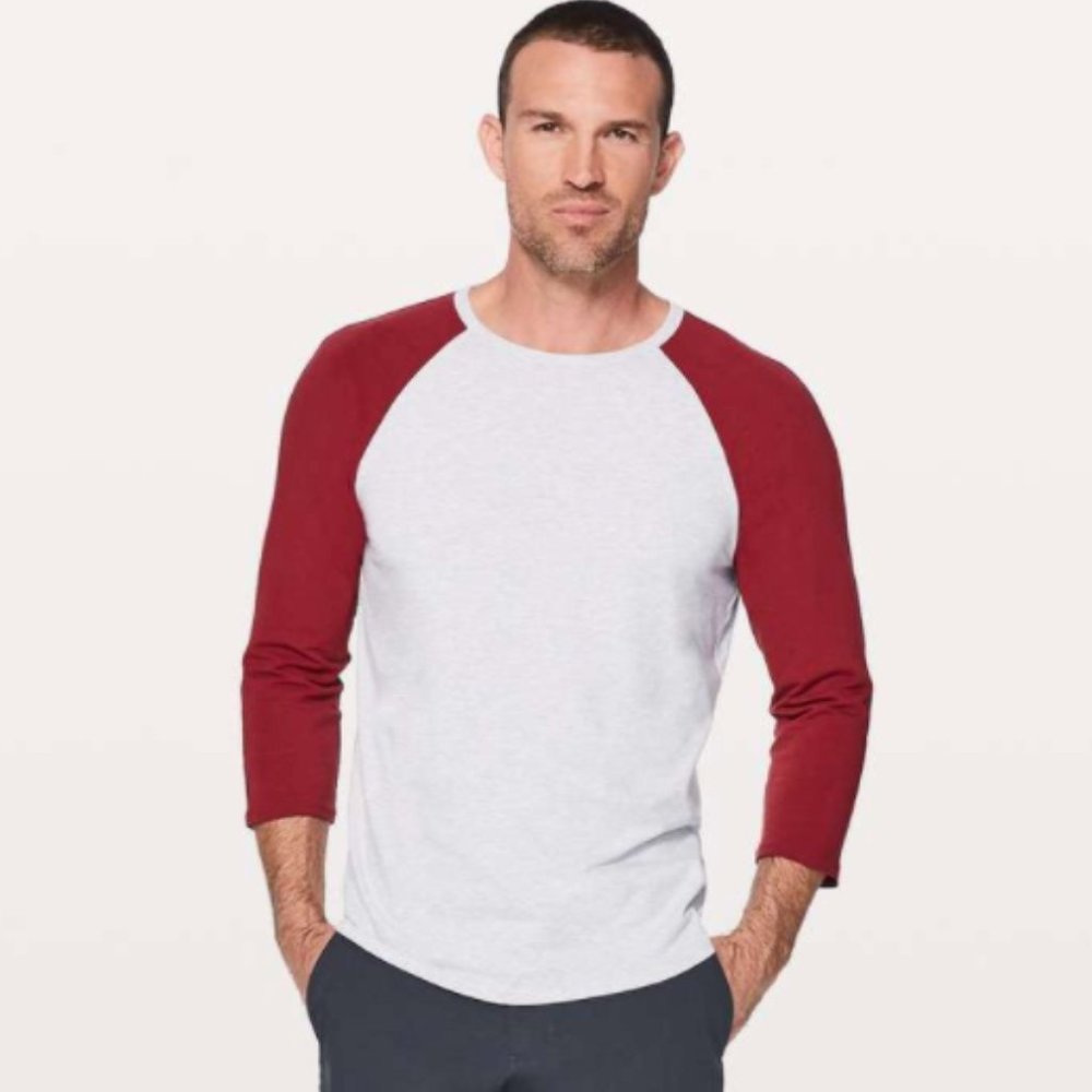 Lululemon Bodhi 3/4 Sleeve Baseball Tee in Oxblood